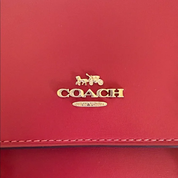❤️Coach NWT True Red Mini Klare Crossbody Bag with Gold Chain Strap &Hardware - Picture 6 of 9